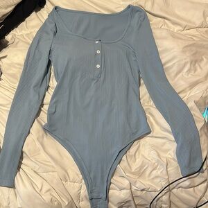 Long Sleeve Womans Blue Leotard